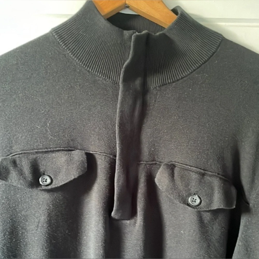 Banana Republic Black Crewneck Sweater Solid Knit Timeless